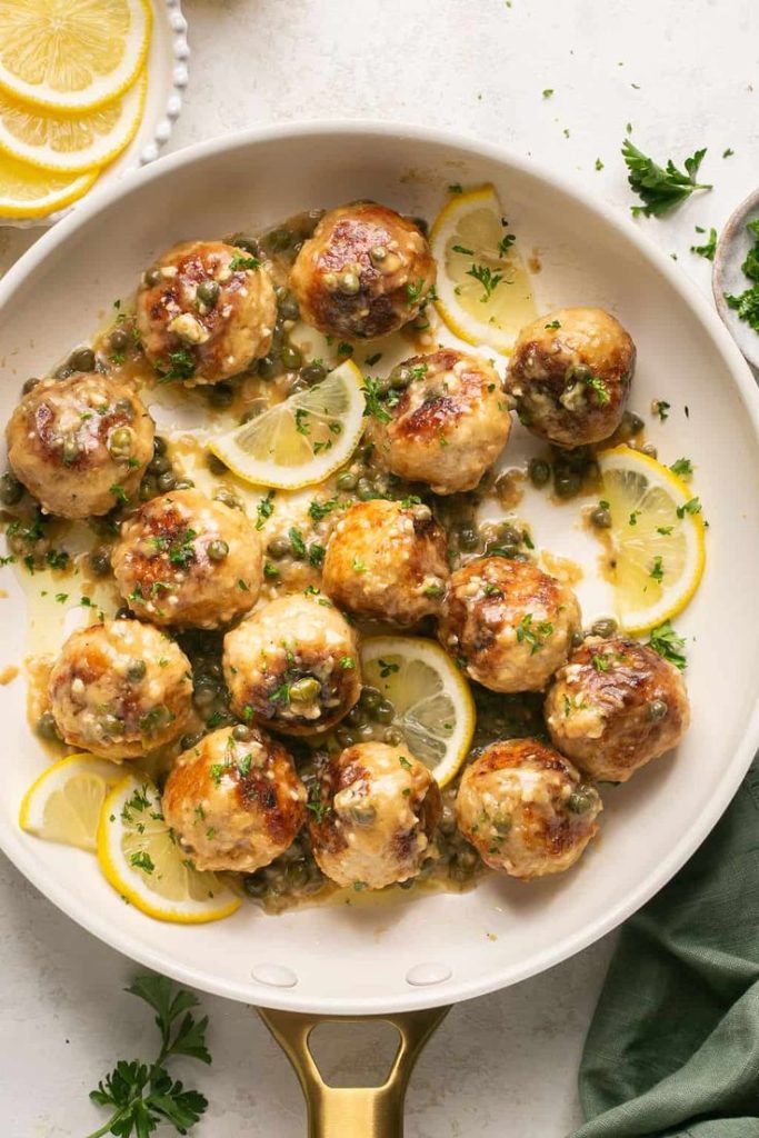 chicken piccata meatballs